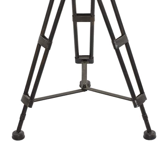 Black Glass & Metal Eclectic Accent Table